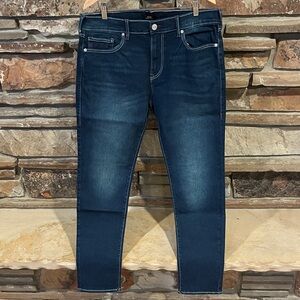 True Religion Rocco Relaxed Skinny Jeans in Deep Indigo Wash